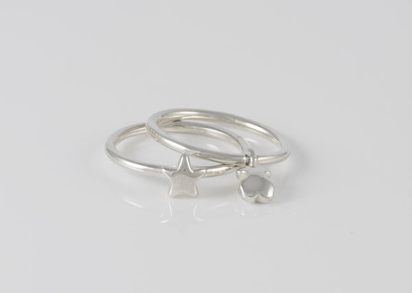 Pack de Anillos Tous motivos oso-estrella de plata Mini Icons