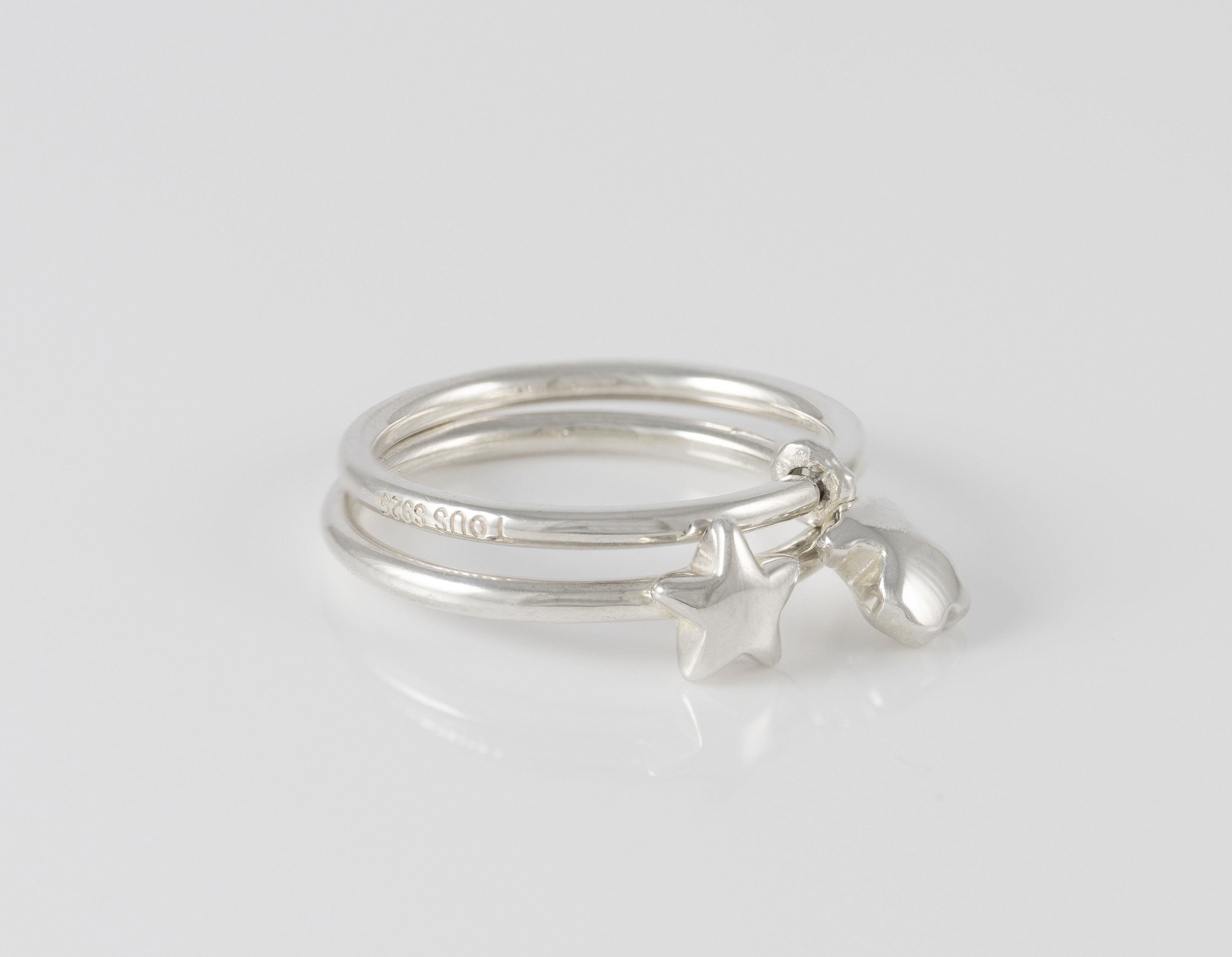 Pack de Anillos Tous motivos oso-estrella de plata Mini Icons