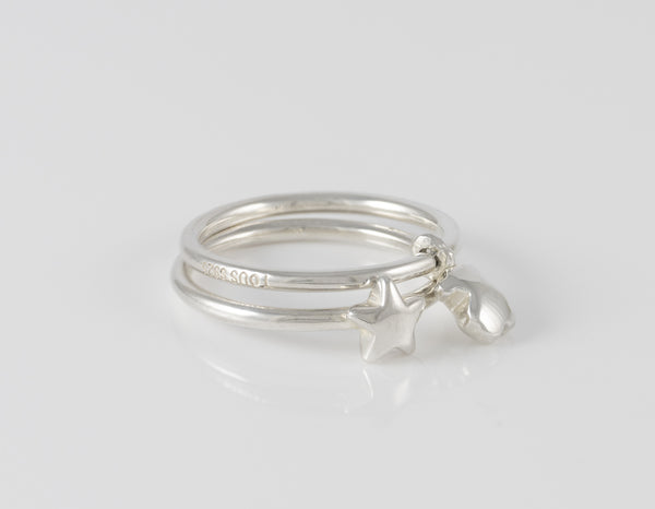 Pack de Anillos Tous motivos oso-estrella de plata Mini Icons