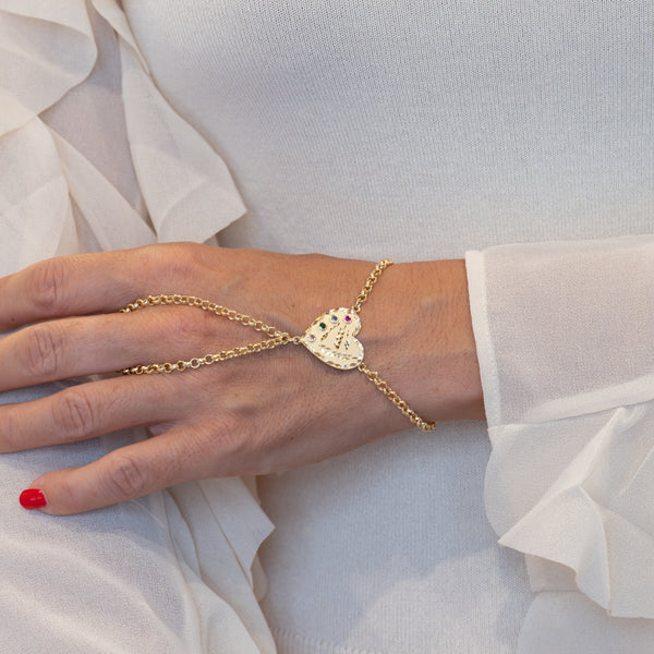Pulsera pasamanos Corazón oro 18k 750