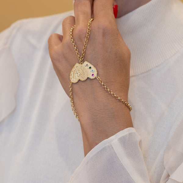 Pulsera pasamanos Corazones oro 18k 750