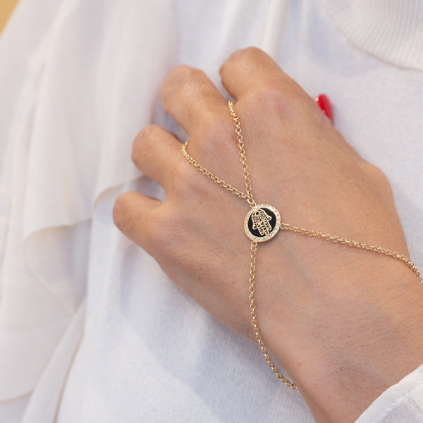 Pulsera pasamanos Mano de Fátima oro 18k 750