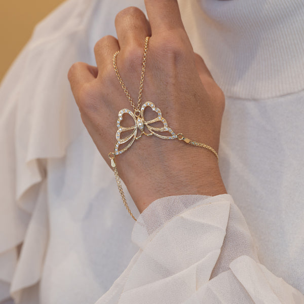 Pulsera pasamanos Mariposa oro 18k 750