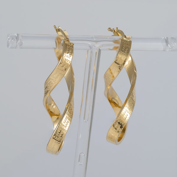 Pendientes de aro en oro 18k 750 forma de 8