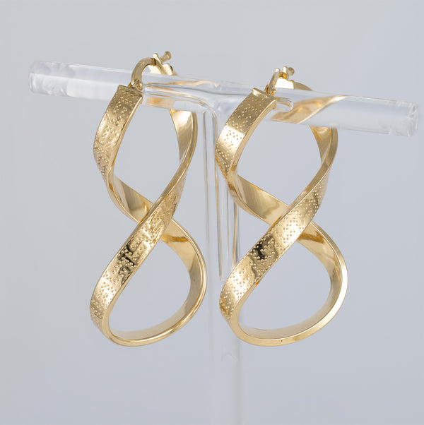 Pendientes de aro en oro 18k 750 forma de 8
