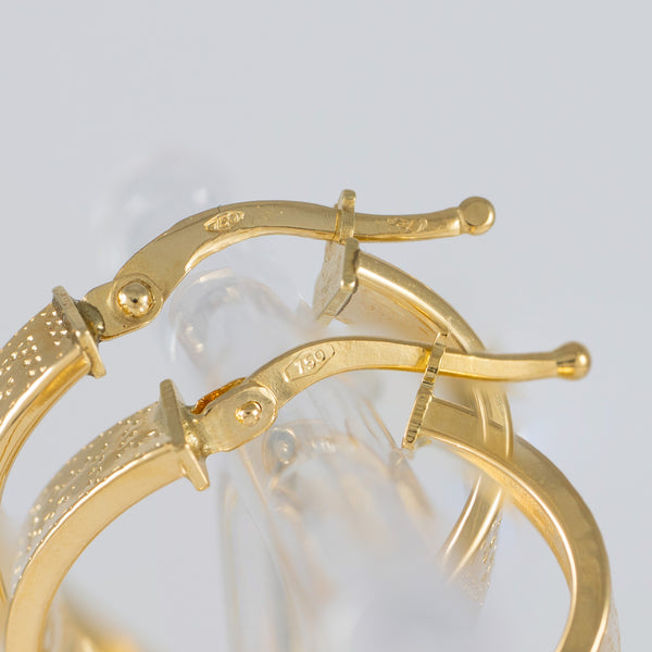 Pendientes de aro en oro 18k 750 forma de 8