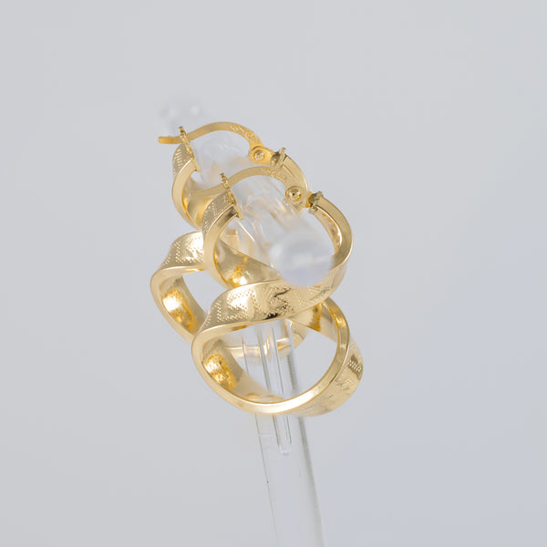 Pendientes de aro en oro 18k 750 forma de 8