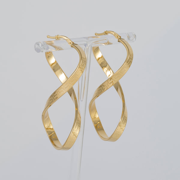 Pendientes de aro en oro 18k 750 forma de 8