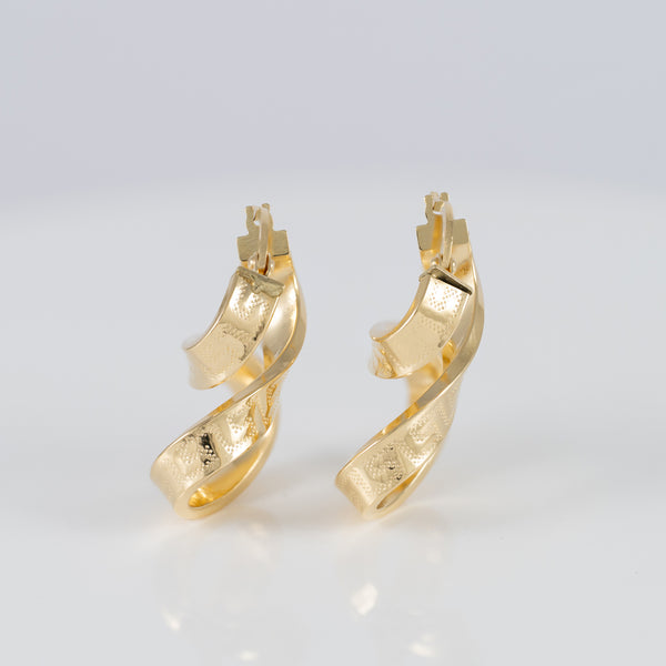 Pendientes de aro en oro 18k 750 forma de 8