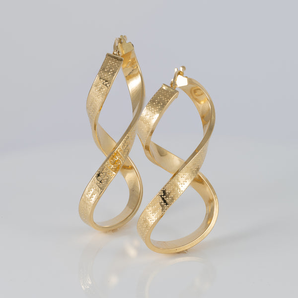 Pendientes de aro en oro 18k 750 forma de 8
