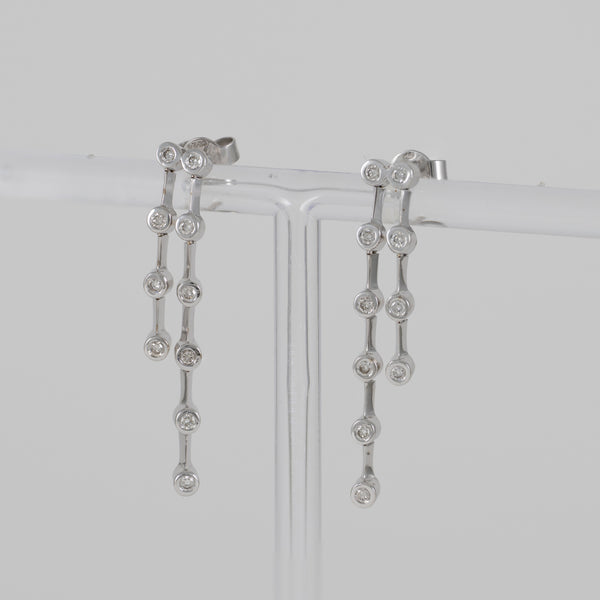 Pendientes en oro blanco 18k con diamantes