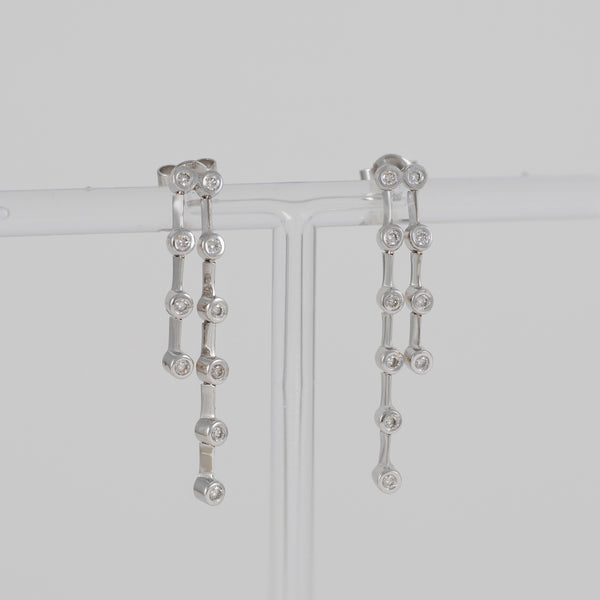 Pendientes en oro blanco 18k con diamantes