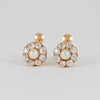 Pendientes antiguos en oro amarillo 18k con diamantes 1.6ct y perlas