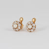Pendientes antiguos en oro amarillo 18k con diamantes 1.6ct y perlas