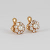 Pendientes antiguos en oro amarillo 18k con diamantes 1.6ct y perlas