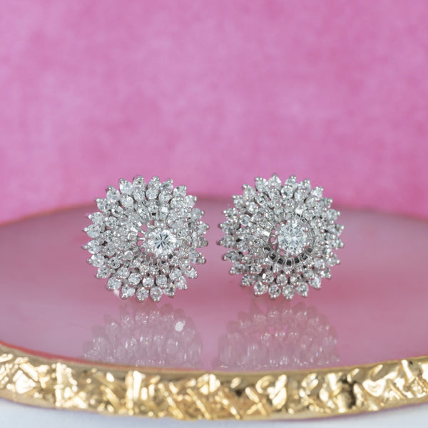 Pendientes en oro blanco 18k con diamantes 2.74 ct