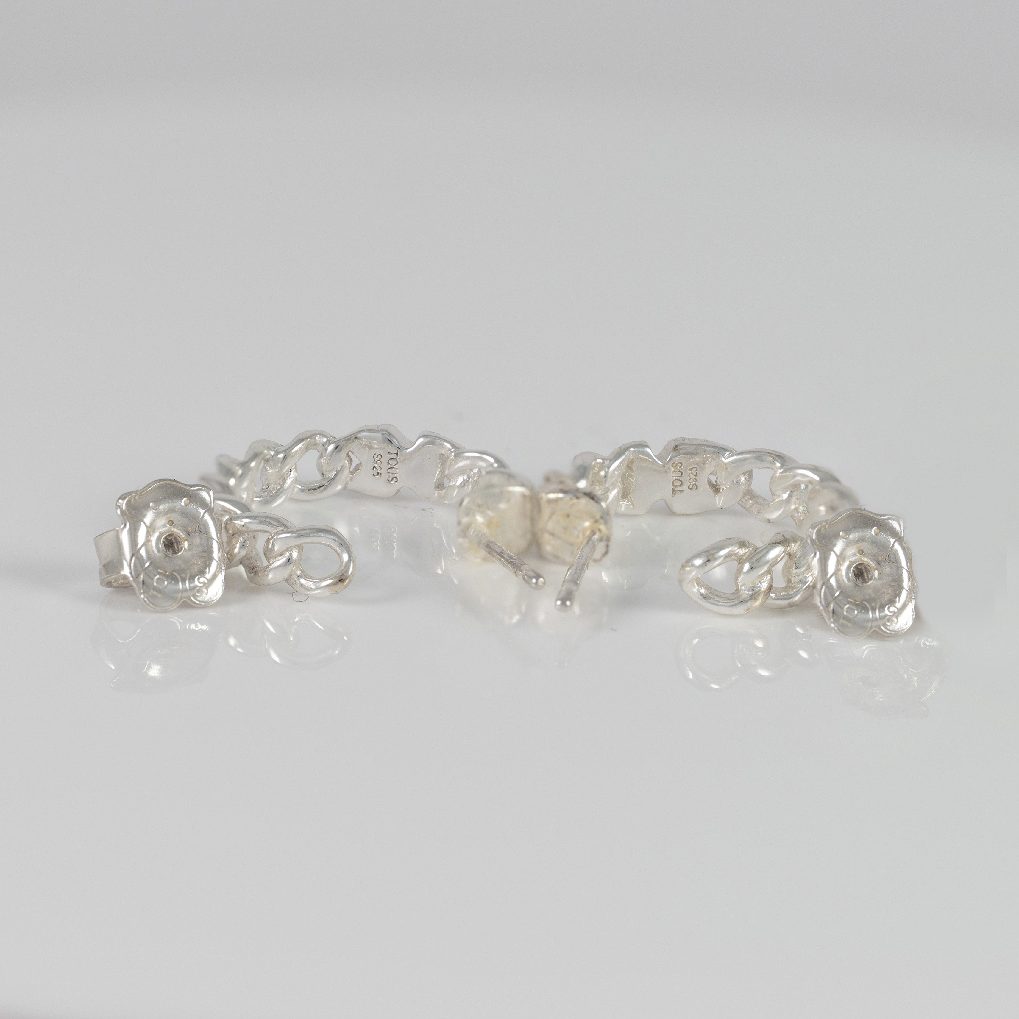 Pendientes Tous de aro cortos en plata 925  motivo osos Bold Motiff