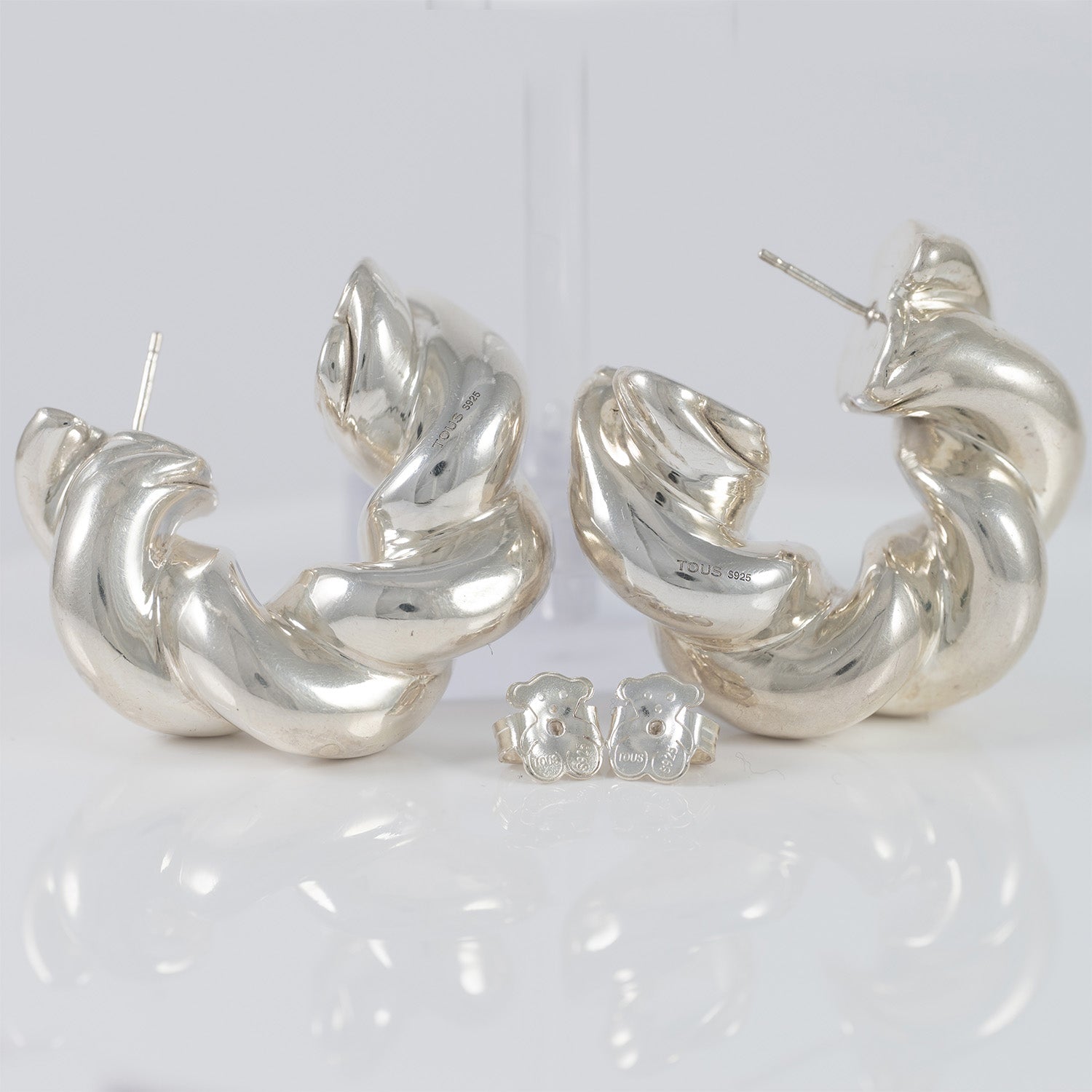 Pendientes Tous de aro en plata 925  Twisted