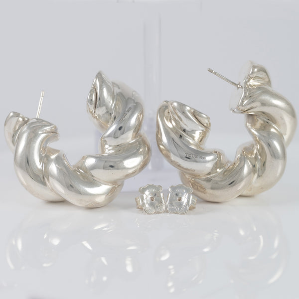 Pendientes Tous de aro en plata 925  Twisted