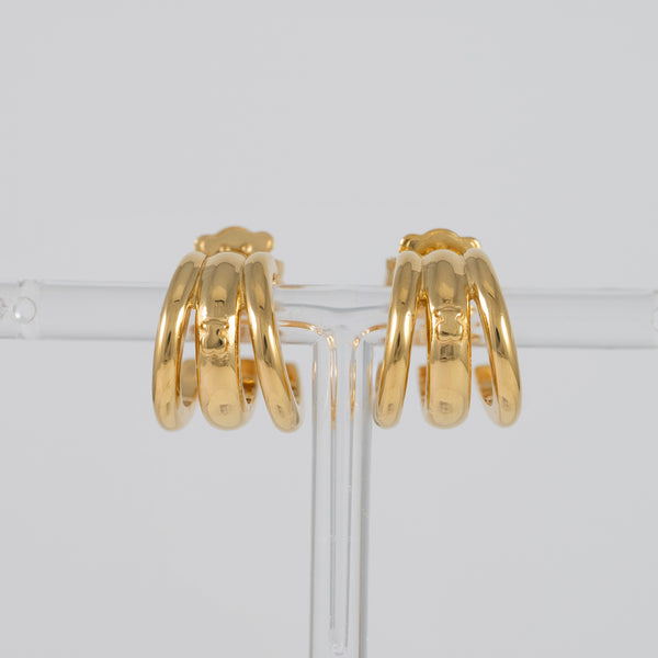 Pendientes Tous piercing fellow de triple aro bañados en oro 18 kt sobre plata