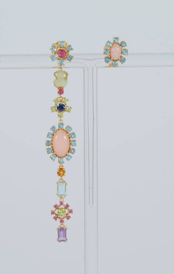 Pendientes Tous en oro amarillo 18k con gemas Mini Teatime
