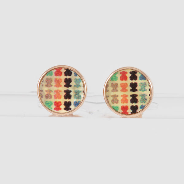 Pendientes Tous con baño de oro rosa 18 kt sobre plata y nácar Tartan