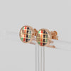Pendientes Tous con baño de oro rosa 18 kt sobre plata y nácar Tartan