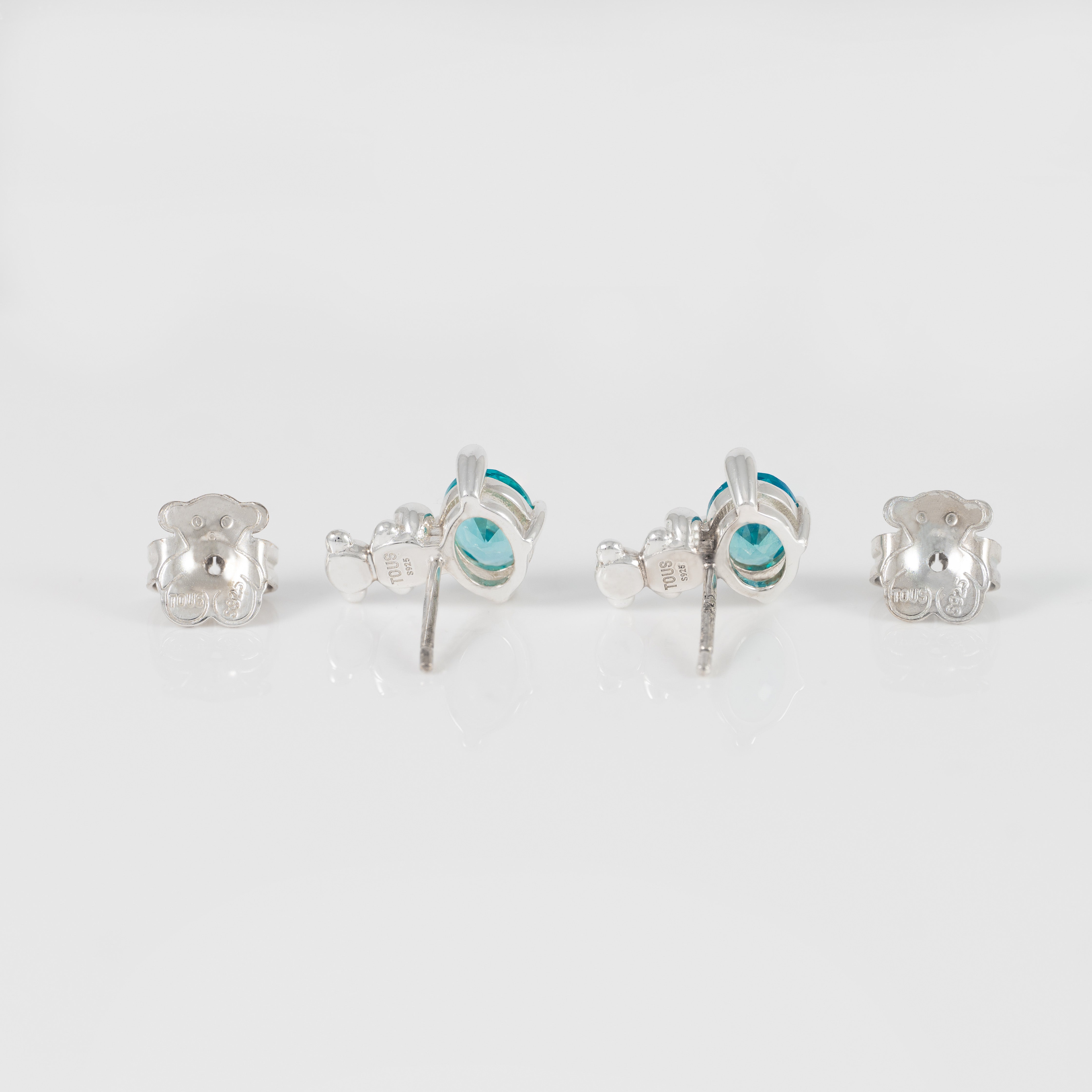 Pendientes Tous de plata 925 y zafiro azul motivo oso  Bold Bear
