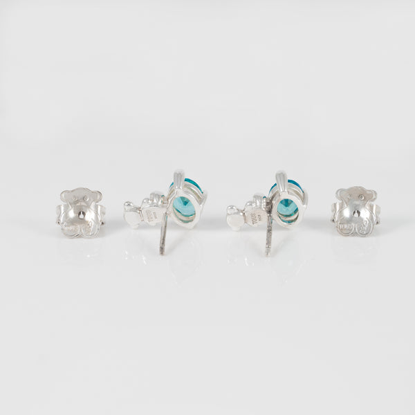 Pendientes Tous de plata 925 y zafiro azul motivo oso  Bold Bear