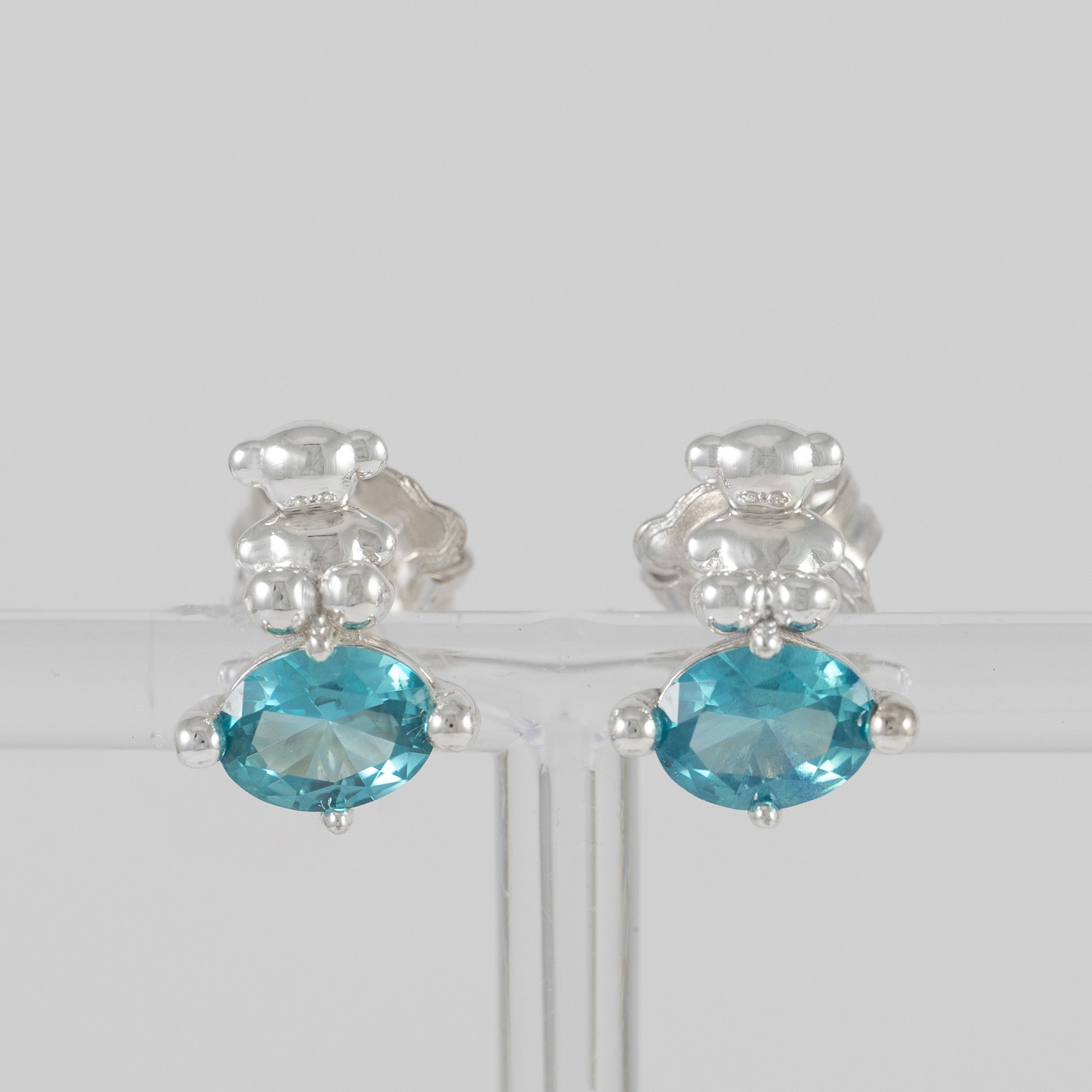 Pendientes Tous de plata 925 y zafiro azul motivo oso  Bold Bear