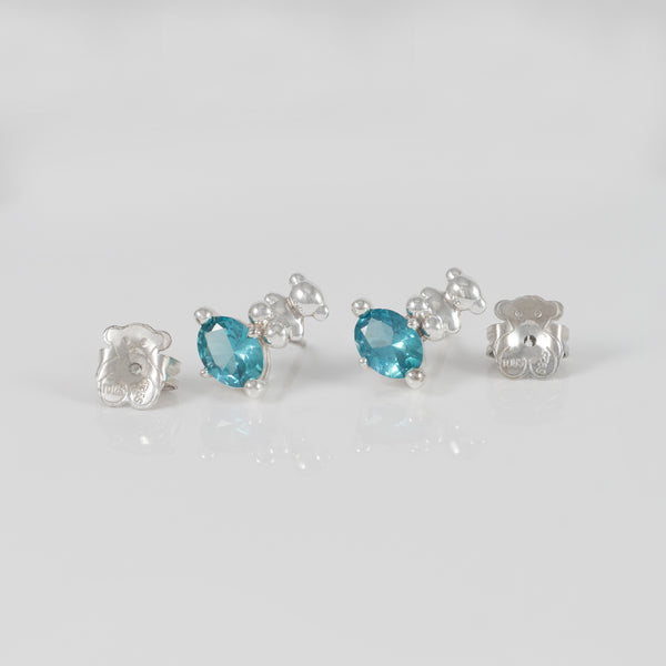 Pendientes Tous de plata 925 y zafiro azul motivo oso  Bold Bear