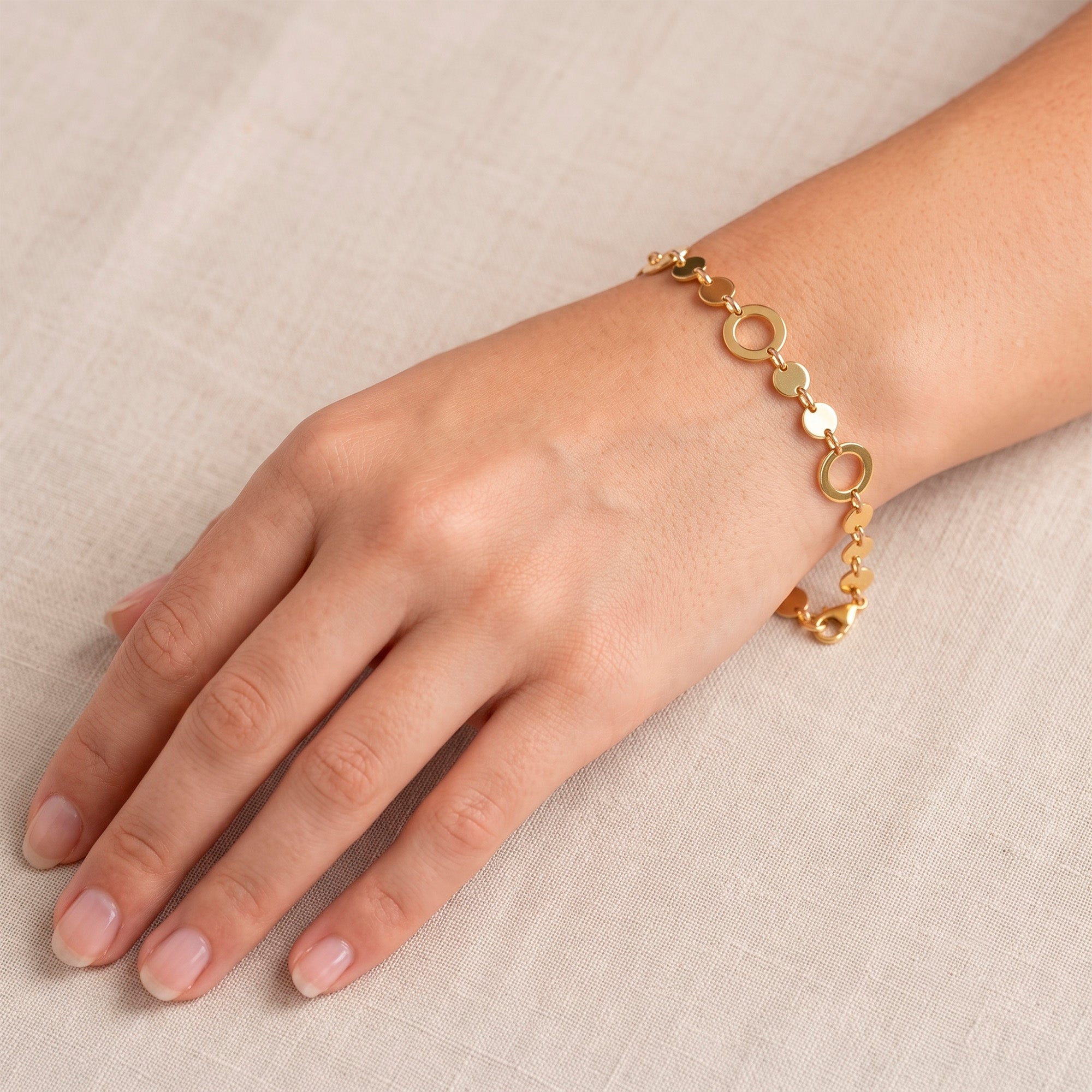 Pulsera de cadena Tous en plata Vermeil con eslabones circulares