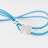 Pulsera elástica azul con oso de plata Sweet Dolls