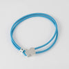 Pulsera elástica azul con oso de plata Sweet Dolls