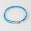 Pulsera elástica azul con oso de plata Sweet Dolls
