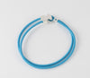 Pulsera elástica azul con oso de plata Sweet Dolls