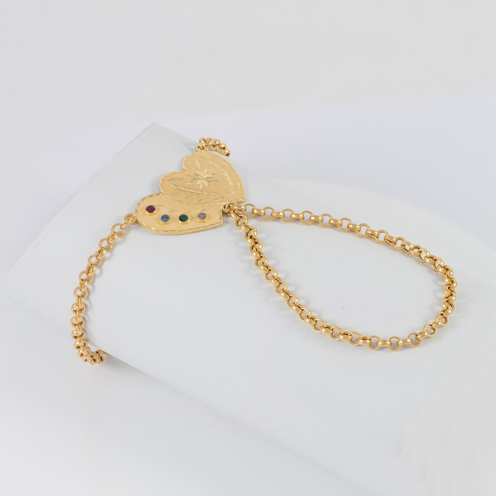 Pulsera pasamanos Corazones oro 18k 750