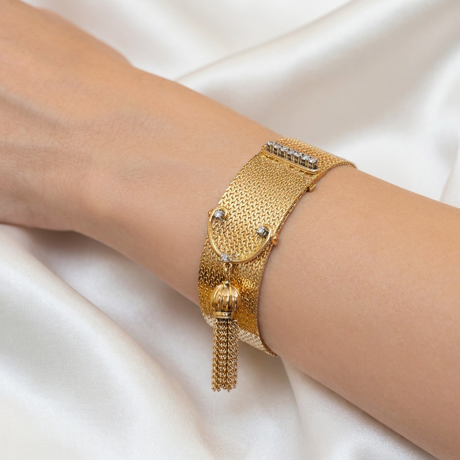 Pulsera de oro 18k 750 con diamantes
