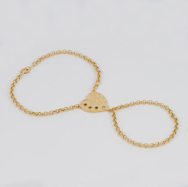 Pulsera pasamanos Corazón oro 18k 750