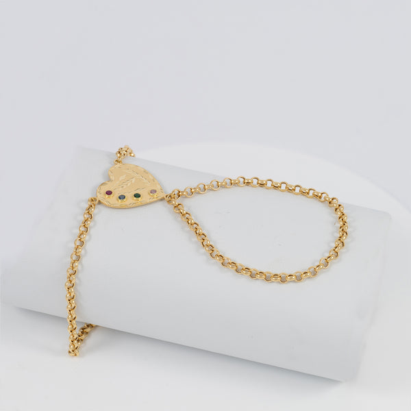 Pulsera pasamanos Corazón oro 18k 750