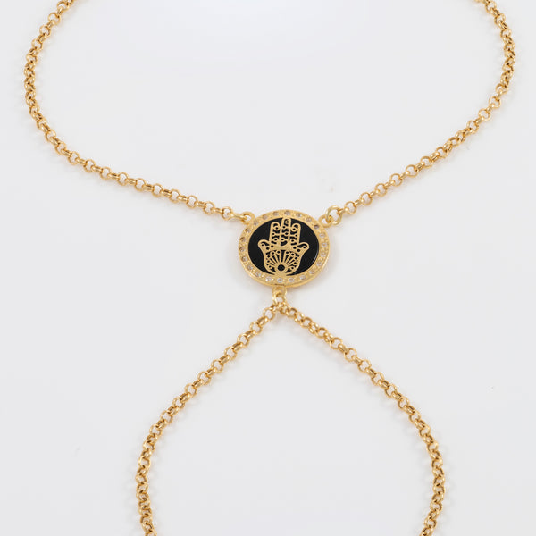 Pulsera pasamanos Mano de Fátima oro 18k 750