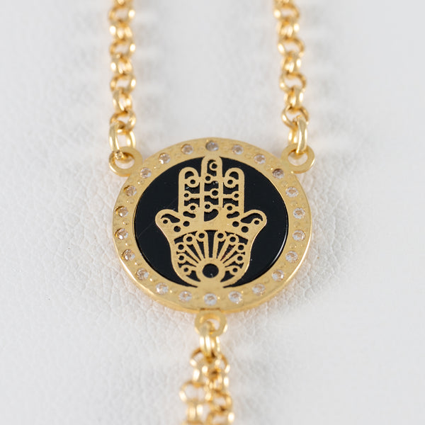 Pulsera pasamanos Mano de Fátima oro 18k 750