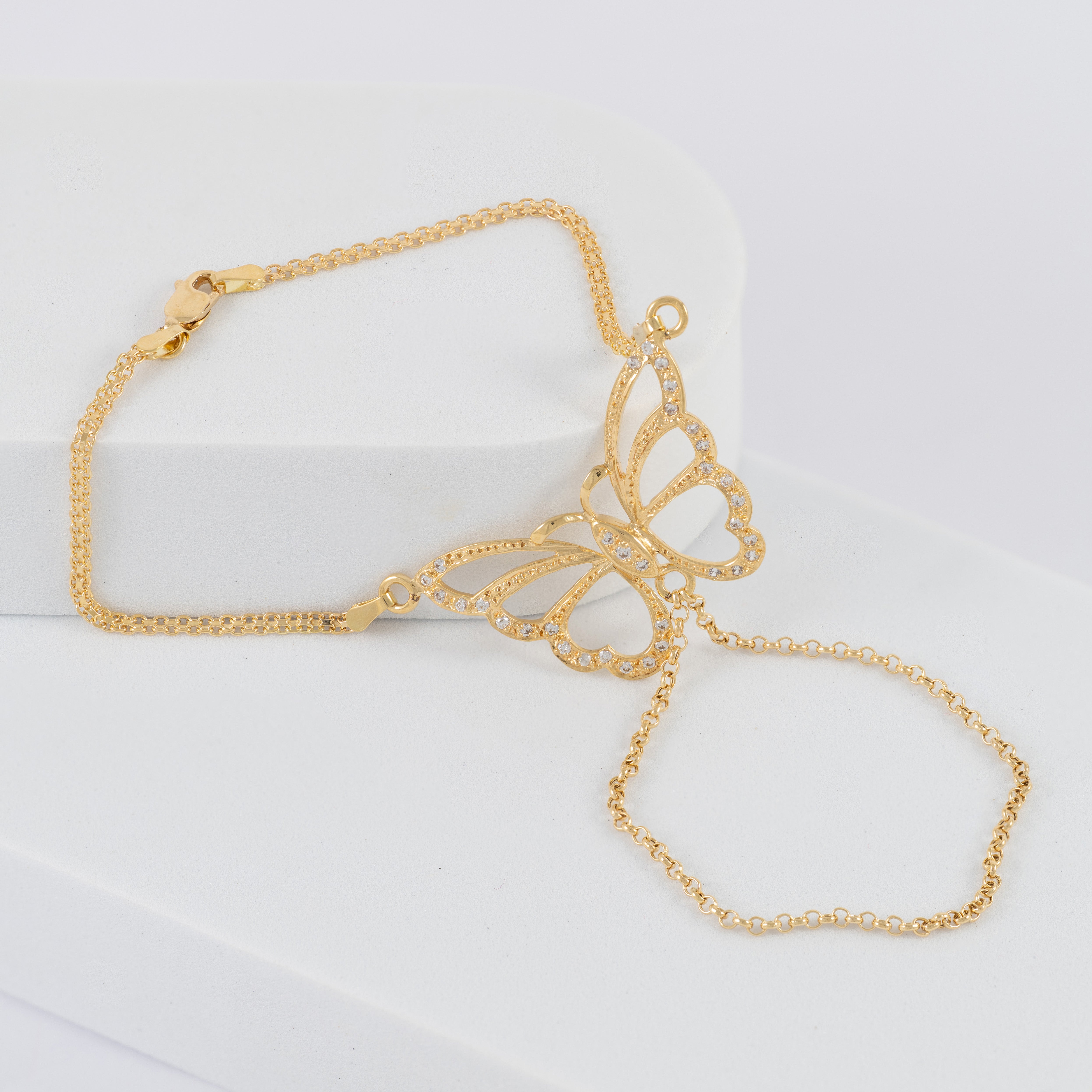Pulsera pasamanos Mariposa oro 18k 750