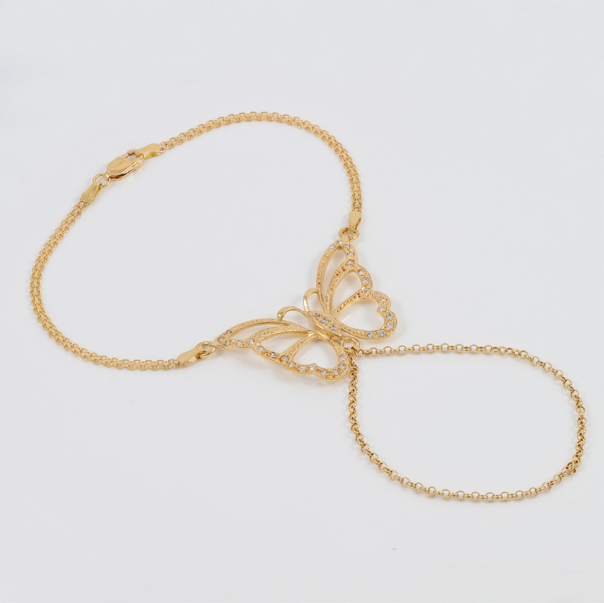 Pulsera pasamanos Mariposa oro 18k 750