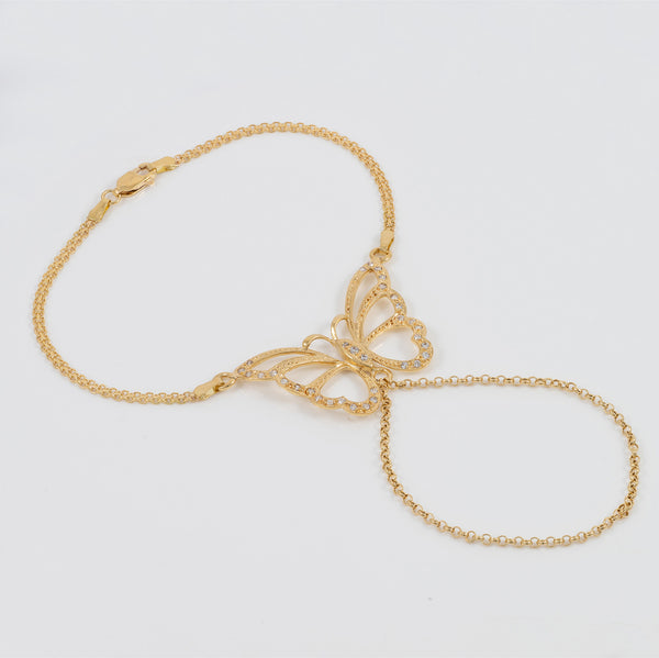Pulsera pasamanos Mariposa oro 18k 750