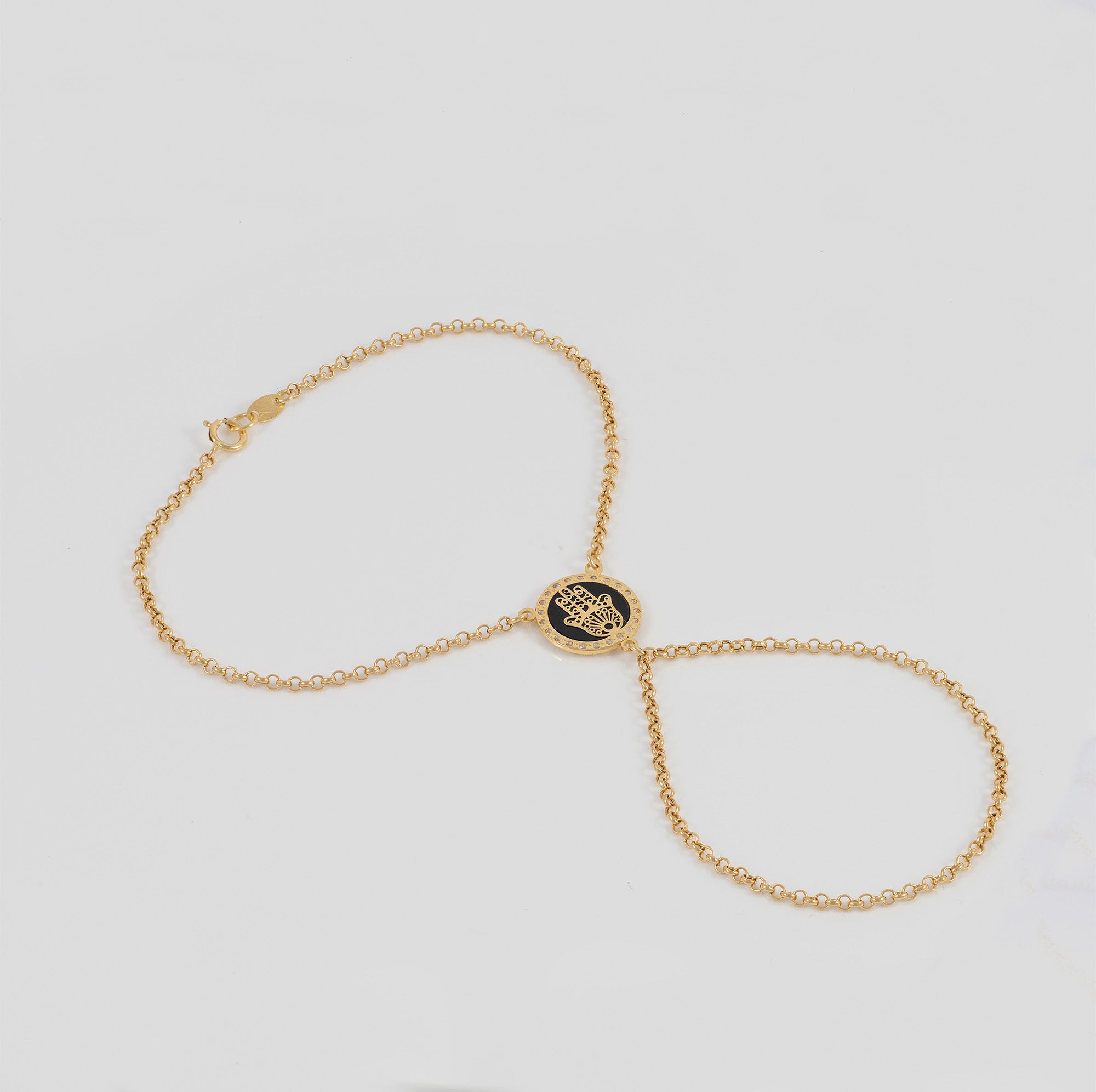 Pulsera pasamanos Mano de Fátima oro 18k 750