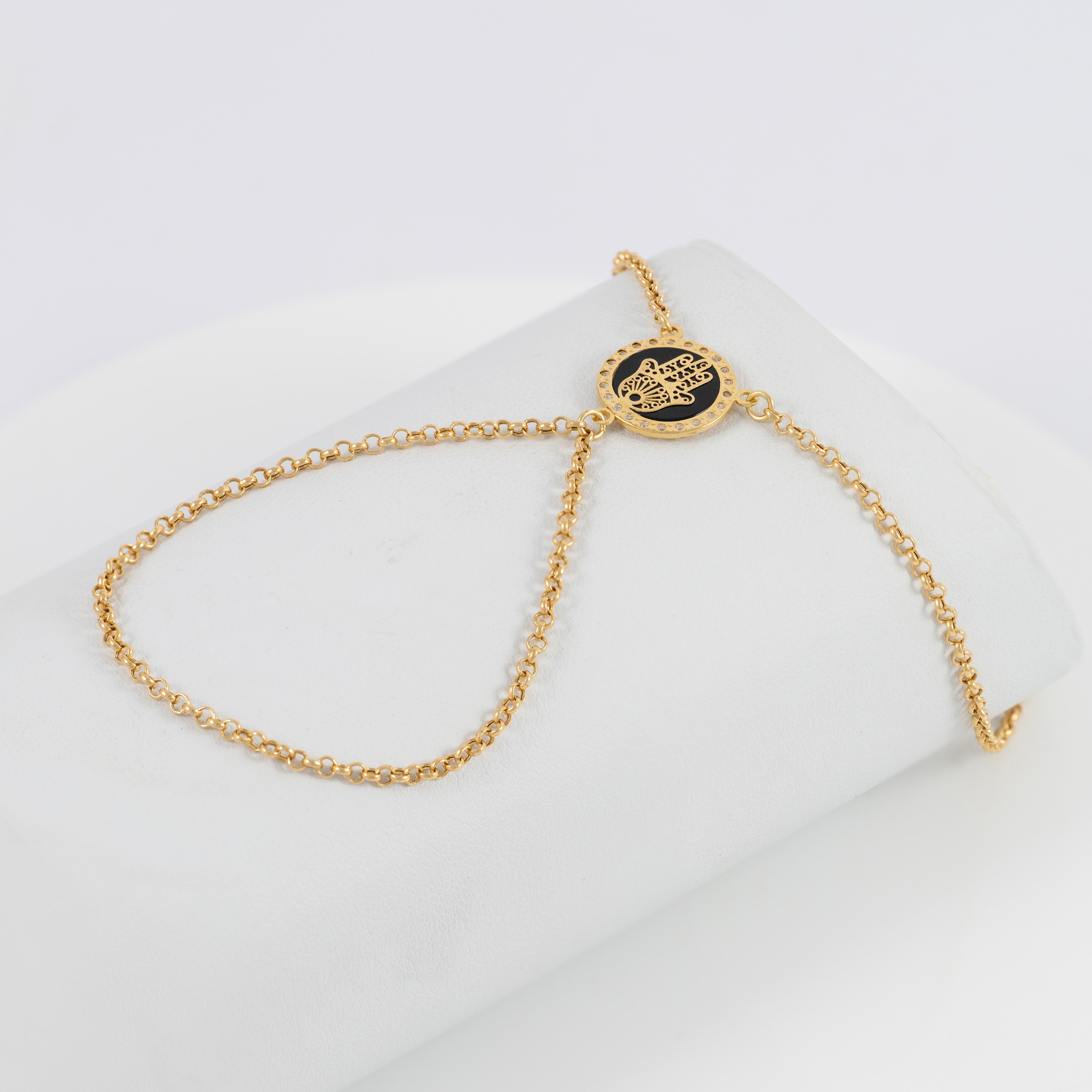 Pulsera pasamanos Mano de Fátima oro 18k 750