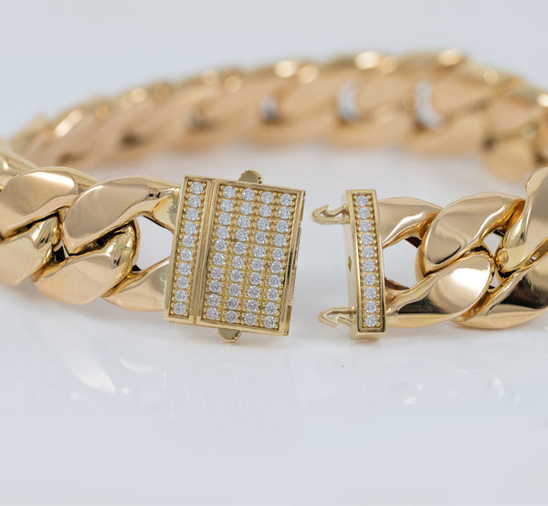Pulsera barbada cubana oro 18k 750
