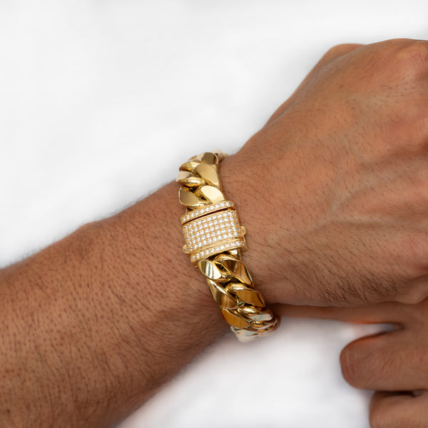 Pulsera barbada cubana oro 18k 750