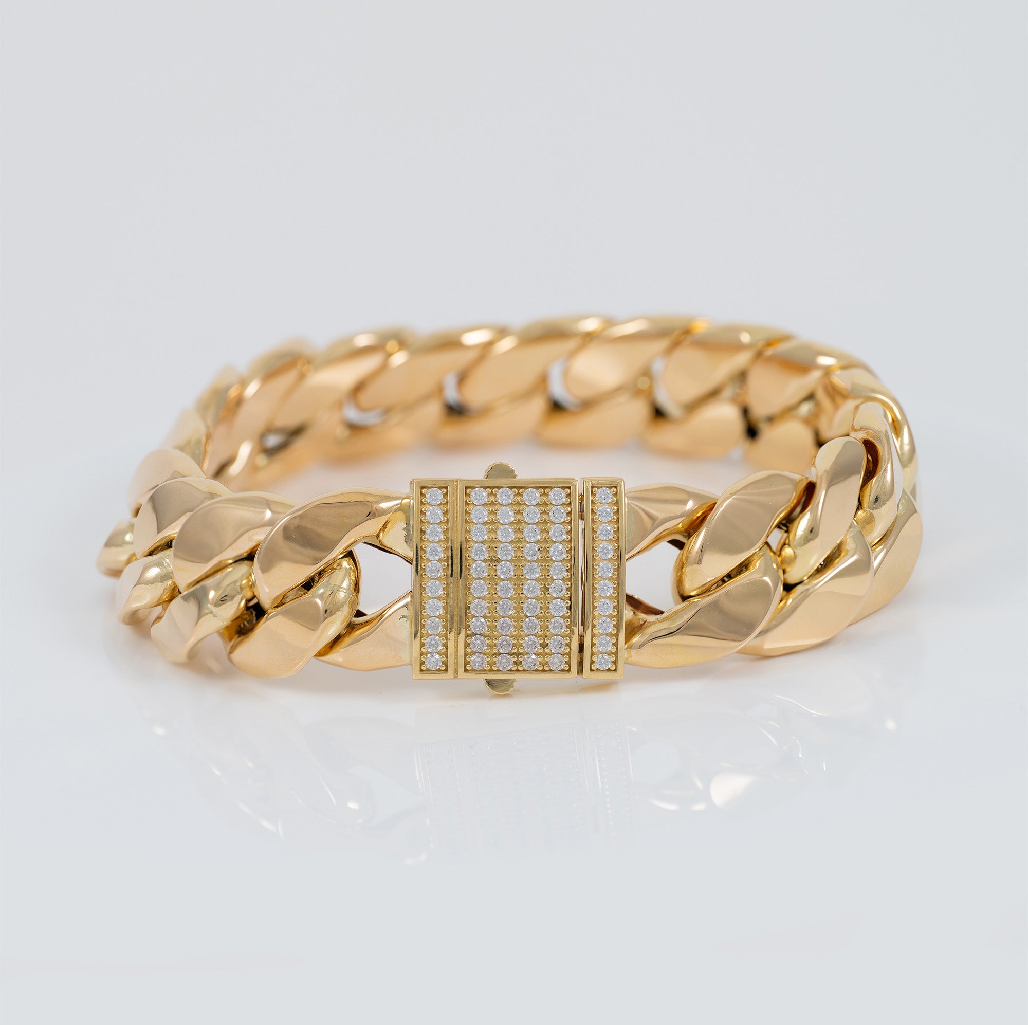 Pulsera barbada cubana oro 18k 750